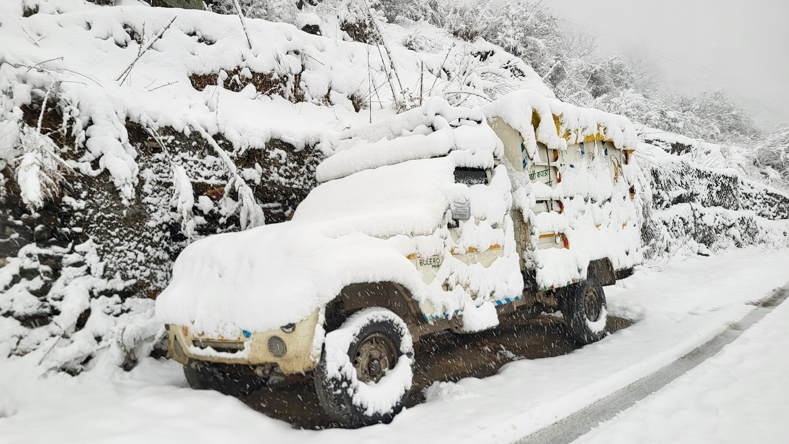 First snow at basecamp