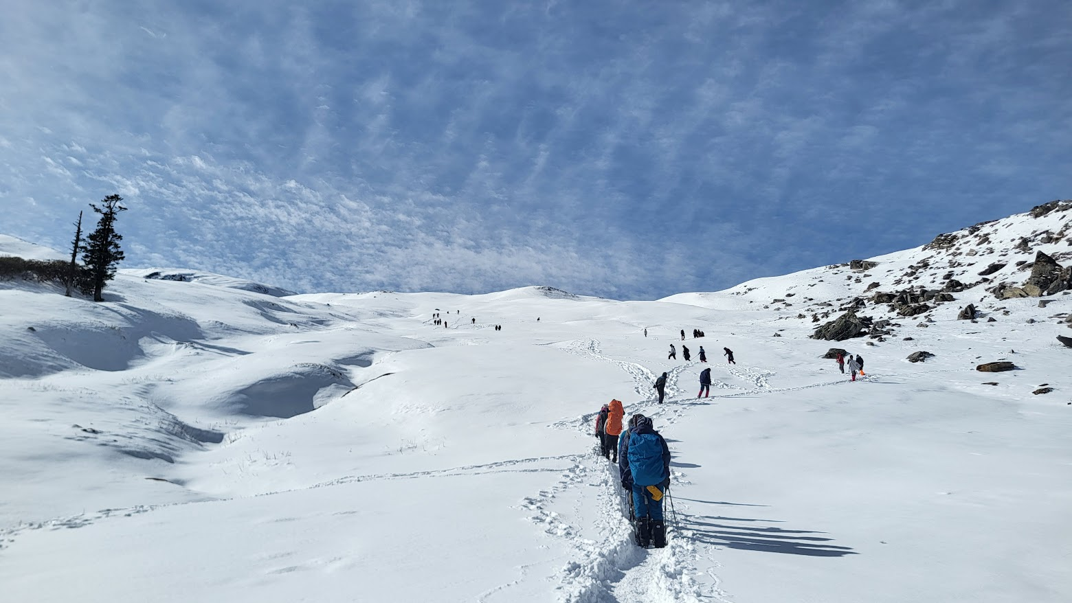 Descent through snow
